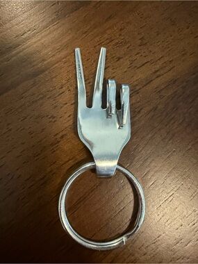 Stainless Fork Peace Keychain